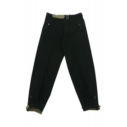 panzer black wool trousers